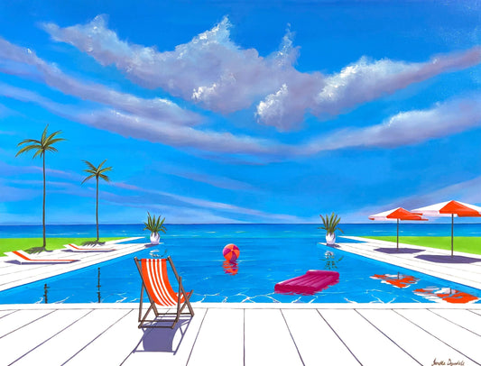 Meet You at the Pool - Original Painting - available as a print